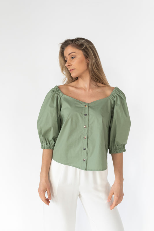 OLIVE COTTON SHIRT