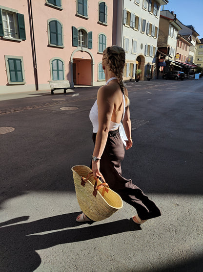 CAMILLE SILK PANTS - Chocolate