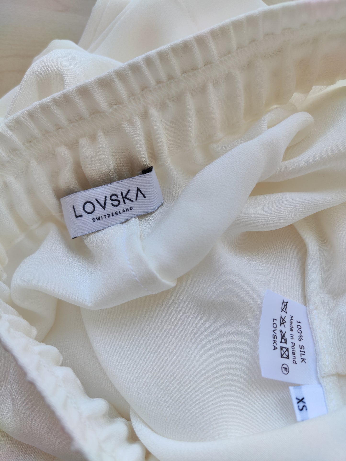 CAMILLE SILK PANTS - Vanilla