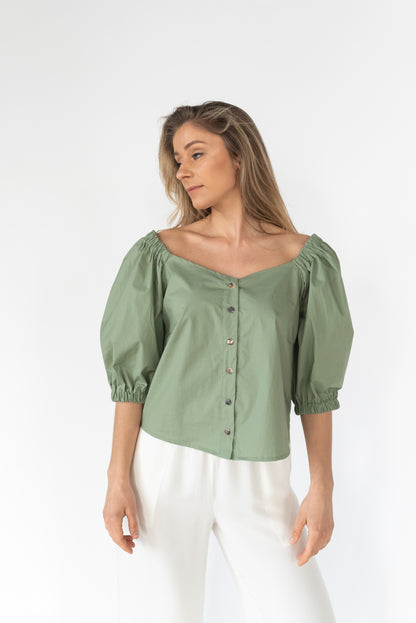 OLIVE COTTON SHIRT