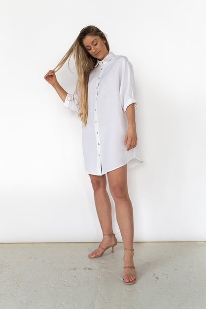 TATUM LINEN SHIRT DRESS