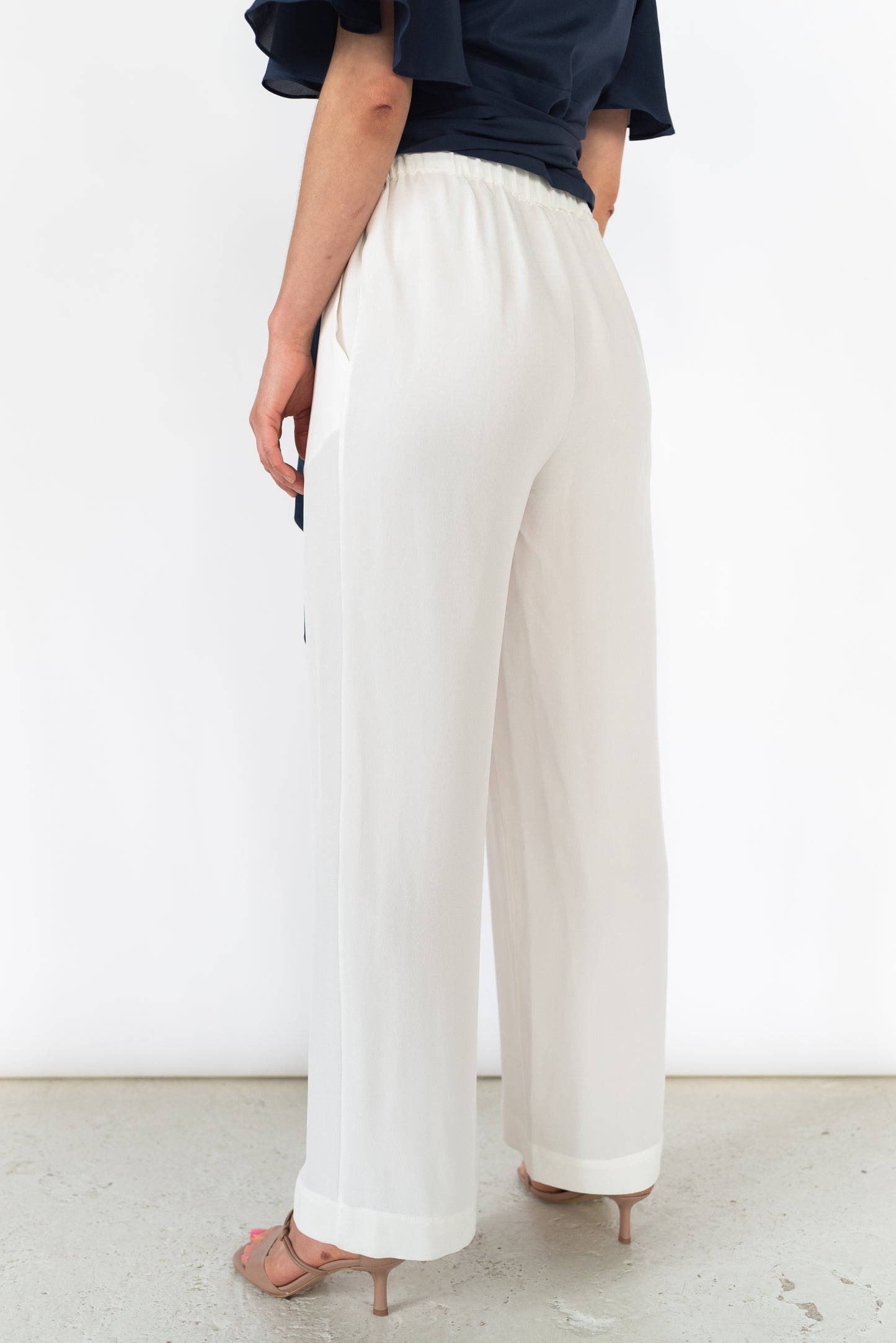 CAMILLE SILK PANTS - Vanilla