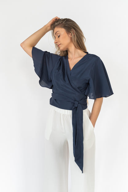 SIENNA SILK WRAP SHIRT