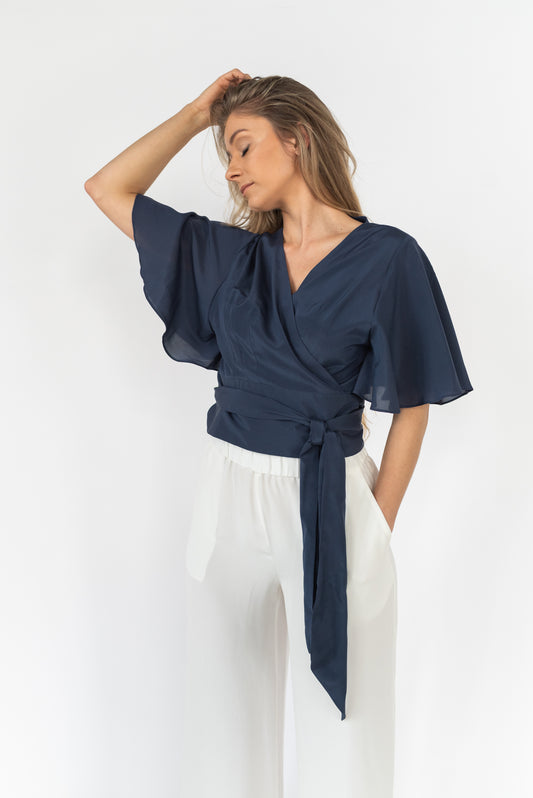 SIENNA SILK WRAP SHIRT